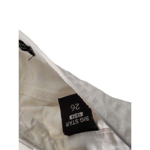 Big Star 1974 Jean Shorts Women Sz 26 Alex Mid Rise Fit White Cut Off Western - Picture 6 of 6